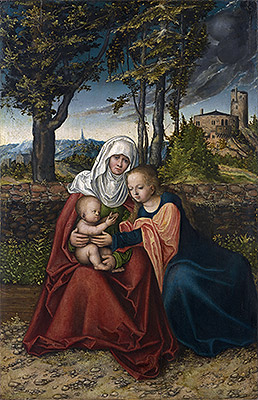 The Virgin and Child with St Anne, c.1516 | Lucas Cranach | Giclée Leinwand Kunstdruck
