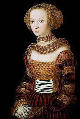 Porträt einer jungen Frau (Prinzessin Emilia von Sachsen), c.1537 | Lucas Cranach