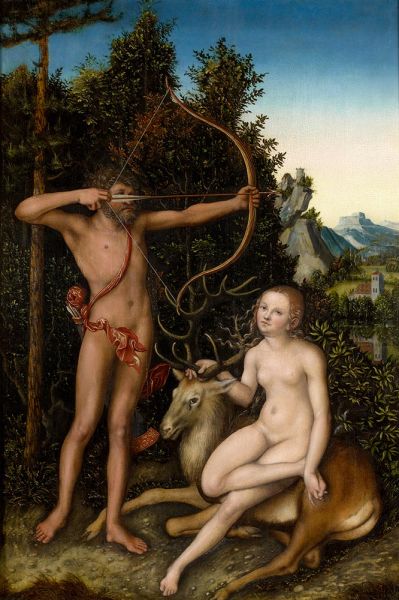 Apollo und Diana, c.1525/27 | Lucas Cranach | Giclée Leinwand Kunstdruck