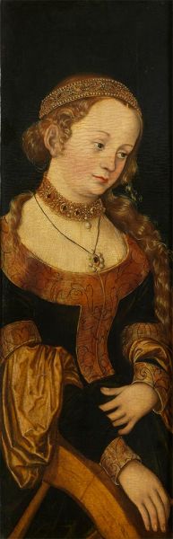 Heilige Katharina, c.1500/49 | Lucas Cranach | Giclée Leinwand-Kunstdruck