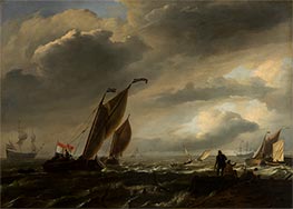 Leicht bewegte See mit Schiffen, n.d. von Bakhuysen | Kunstdruck
