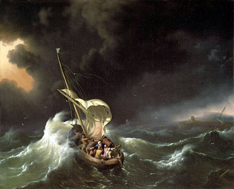 Christus im Sturm auf dem Meer von Galiläa, 1695 | Bakhuysen | Giclée Leinwand Kunstdruck