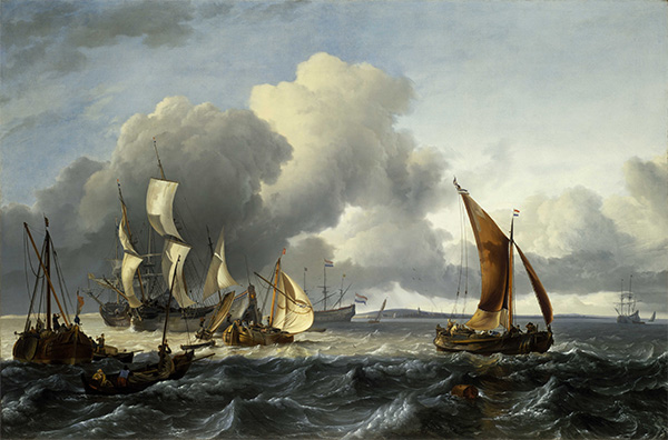 The Merchant Shipping Anchorage off Texel Island, 1665 | Bakhuysen | Giclée Leinwand Kunstdruck