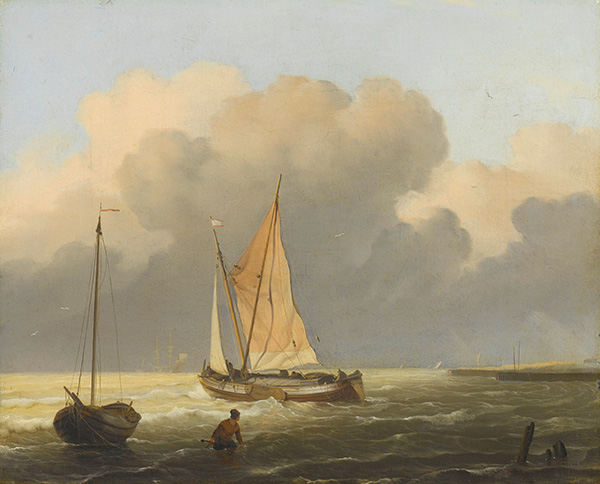 Seas off the Coast with Spritsail Barge, 1697 | Bakhuysen | Giclée Canvas Print