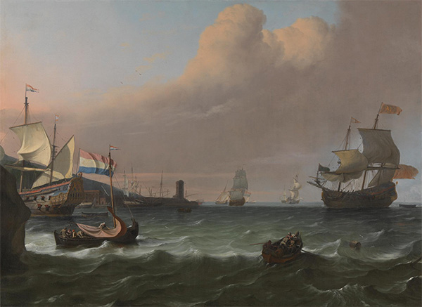 Bakhuysen | Dutch Men-of-war entering a Mediterranean Port, 1681 | Giclée Canvas Print