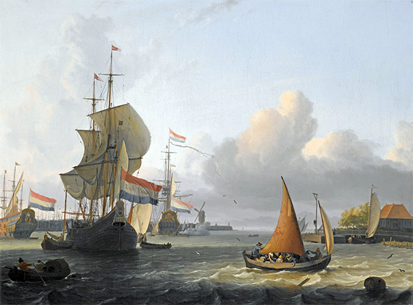 Shipping on the IJ at Volewijk near Amsterdam, Undated | Bakhuysen | Giclée Canvas Print