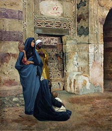 Family at the Door, undated by Ludwig Deutsch | Canvas Print