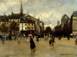 The Boulevard du Palais, Seen from the Place Saint-Michel, 1888 | Luigi Loir