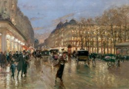 Evening on the Boulevard Haussmann in Paris, n.d. | Luigi Loir
