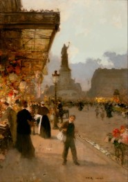 Flower Market at the Place de la République in Paris, n.d. | Luigi Loir