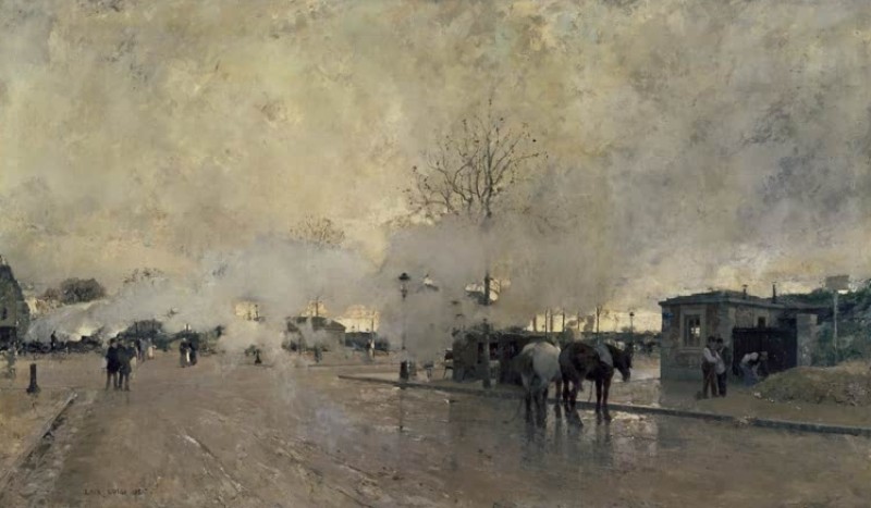 The Smoke from the Paris Belt-Line Railway, 1885 | Luigi Loir | Giclée Canvas Print
