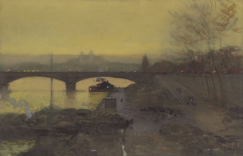 The Pont d'Alma at Twilight, 1914 | Luigi Loir | Giclée Paper Art Print