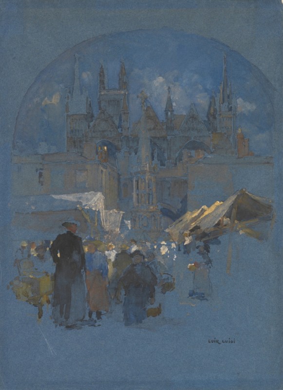 A Market Square before a Cathedral, n.d. | Luigi Loir | Giclée Paper Art Print