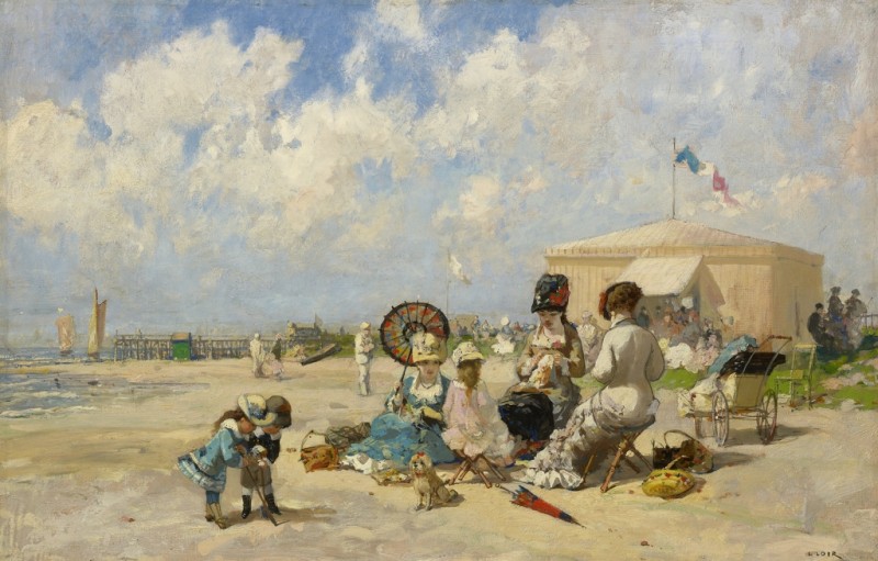 At the Seashore, 1870s | Luigi Loir | Giclée Canvas Print