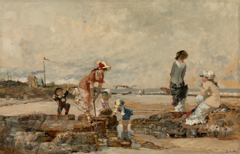 At the Seashore, 1870s | Luigi Loir | Giclée Canvas Print