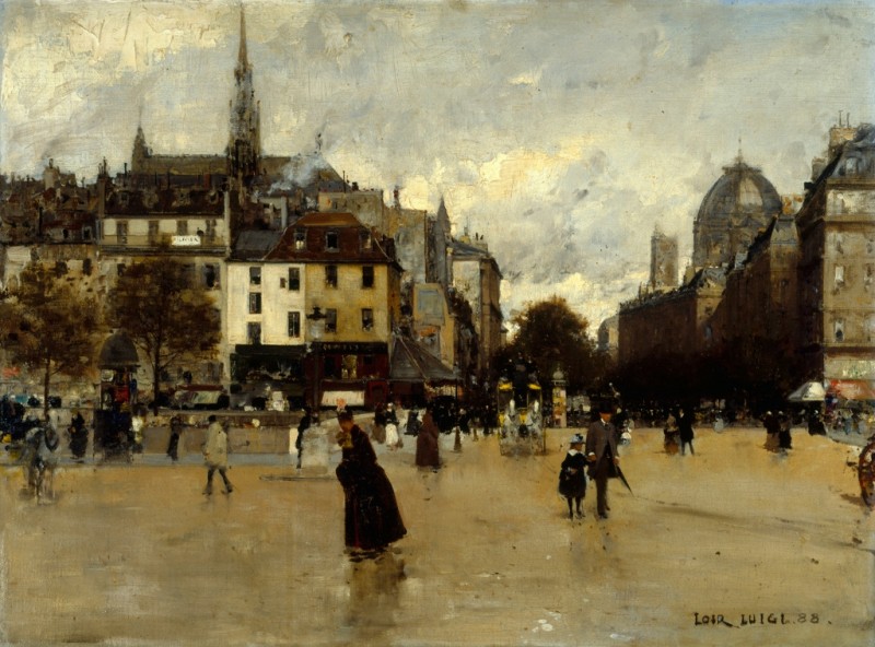The Boulevard du Palais, Seen from the Place Saint-Michel, 1888 | Luigi Loir | Giclée Canvas Print