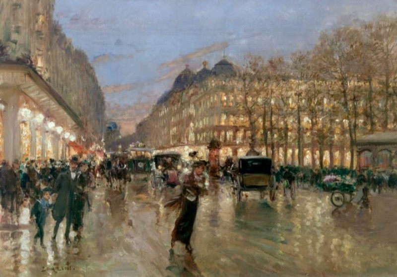 Evening on the Boulevard Haussmann in Paris, n.d. | Luigi Loir | Giclée Canvas Print