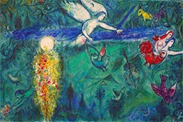 Adam und Eva wurden aus dem Paradies vertrieben, 1961 von Chagall | Leinwand Kunstdruck