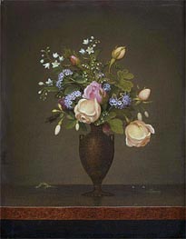 Still Life with Flowers (Wildflowers in a Brown Vase), c.1860/65 by Martin Johnson Heade | Canvas Print