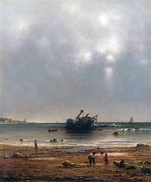 The Old Shipwreck, 1865 von Martin Johnson Heade | Leinwand Kunstdruck
