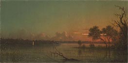 St. Johns River, Sunset with Alligator, c.1887 von Martin Johnson Heade | Leinwand Kunstdruck