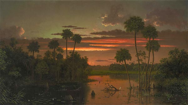 Der große Sonnenuntergang in Florida, 1887 | Martin Johnson Heade | Giclée Leinwand Kunstdruck