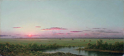 Sonnenuntergang am Long Beach, a.1867 | Martin Johnson Heade | Giclée Leinwand Kunstdruck