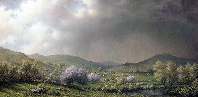 April Showers (Spring Shower, Connecticut Valley), 1868 | Martin Johnson Heade | Giclée Leinwand Kunstdruck