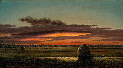 Sunset over the Marshes, c.1890/04 | Martin Johnson Heade | Giclée Leinwand Kunstdruck