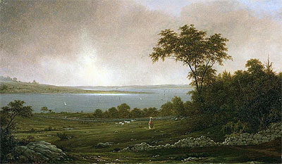 Rhode Island Landscape, 1859 | Martin Johnson Heade | Giclée Leinwand Kunstdruck