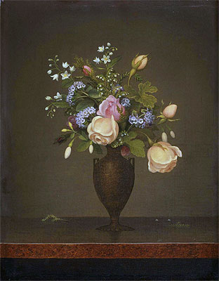 Still Life with Flowers (Wildflowers in a Brown Vase), c.1860/65 | Martin Johnson Heade | Giclée Canvas Print