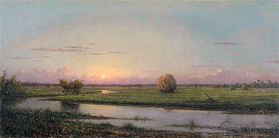 Martin Johnson Heade | Sunset over Newburyport Meadows, 1904 | Giclée Leinwand Kunstdruck
