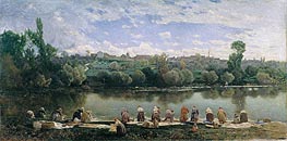 Washerwomen at the Varenne River, n.d. by Martin Rico y Ortega | Canvas Print