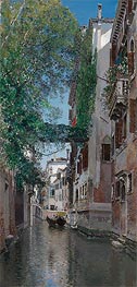 A Venetian Canal Scene, undated by Martin Rico y Ortega | Canvas Print