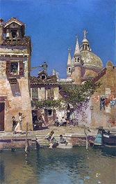 Venetian Canal Scene, undated by Martin Rico y Ortega | Canvas Print