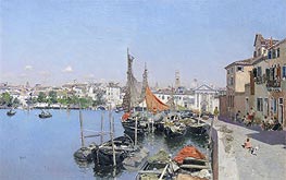 A Venetian Waterfront, undated by Martin Rico y Ortega | Canvas Print