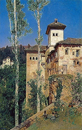 The Ladies' Tower at the Alhambra, 1871 | Martin Rico y Ortega | Giclée Leinwand Kunstdruck
