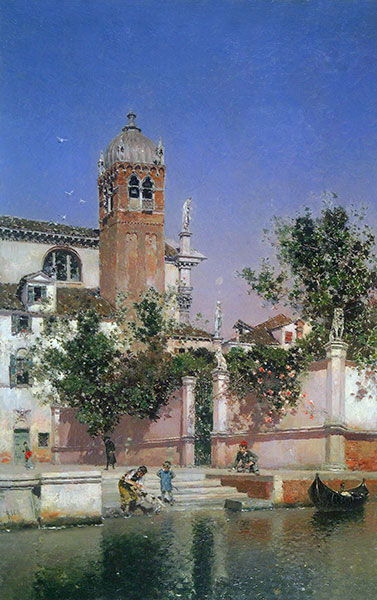 A Canal in Venice (Un canal en Venecia), c.1903 | Martin Rico y Ortega | Giclée Leinwand Kunstdruck