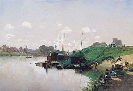 A Summer’s Day on the Seine, c.1870/75 | Martin Rico y Ortega | Giclée Leinwand Kunstdruck