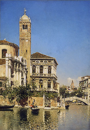 A Venetian Canal Scene, n.d. by Martin Rico y Ortega | Canvas Print