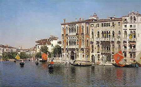 A View of Palazzo Cavalli and Palazzo Barbaro on the Grand Canal, n.d. | Martin Rico y Ortega | Giclée Leinwand Kunstdruck