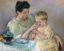 Mother Feeding Child, 1898 von Cassatt | Papier-Kunstdruck