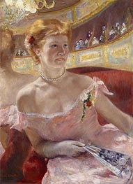 Woman with a Pearl Necklace in a Loge | Cassatt | Gemälde Reproduktion