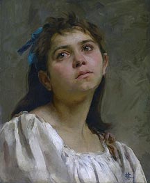 Pensive Roman Girl | Cassatt | Painting Reproduction