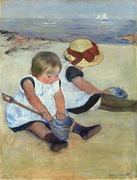 Cassatt | Children Playing on the Beach, 1884 | Giclée Canvas Print