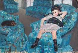 Little Girl in a Blue Armchair | Cassatt | Painting Reproduction