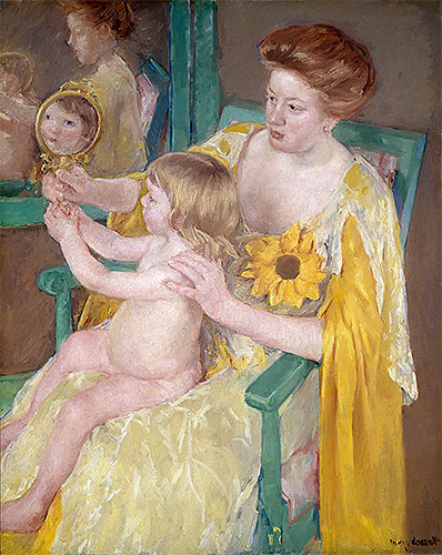 The Mirror (Mother and Child), c.1905 | Cassatt | Giclée Canvas Print