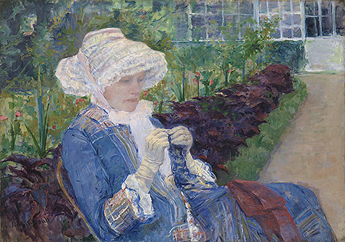 Lydia Crocheting in the Garden at Marly, 1880 | Cassatt | Giclée Leinwand Kunstdruck