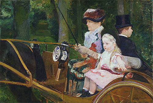 A Woman and a Girl Driving, 1881 | Cassatt | Giclée Leinwand Kunstdruck