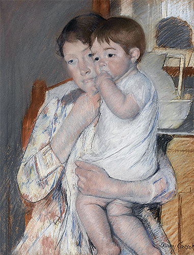 Woman and Child before a Washstand, 1889 | Cassatt | Giclée Paper Art Print
